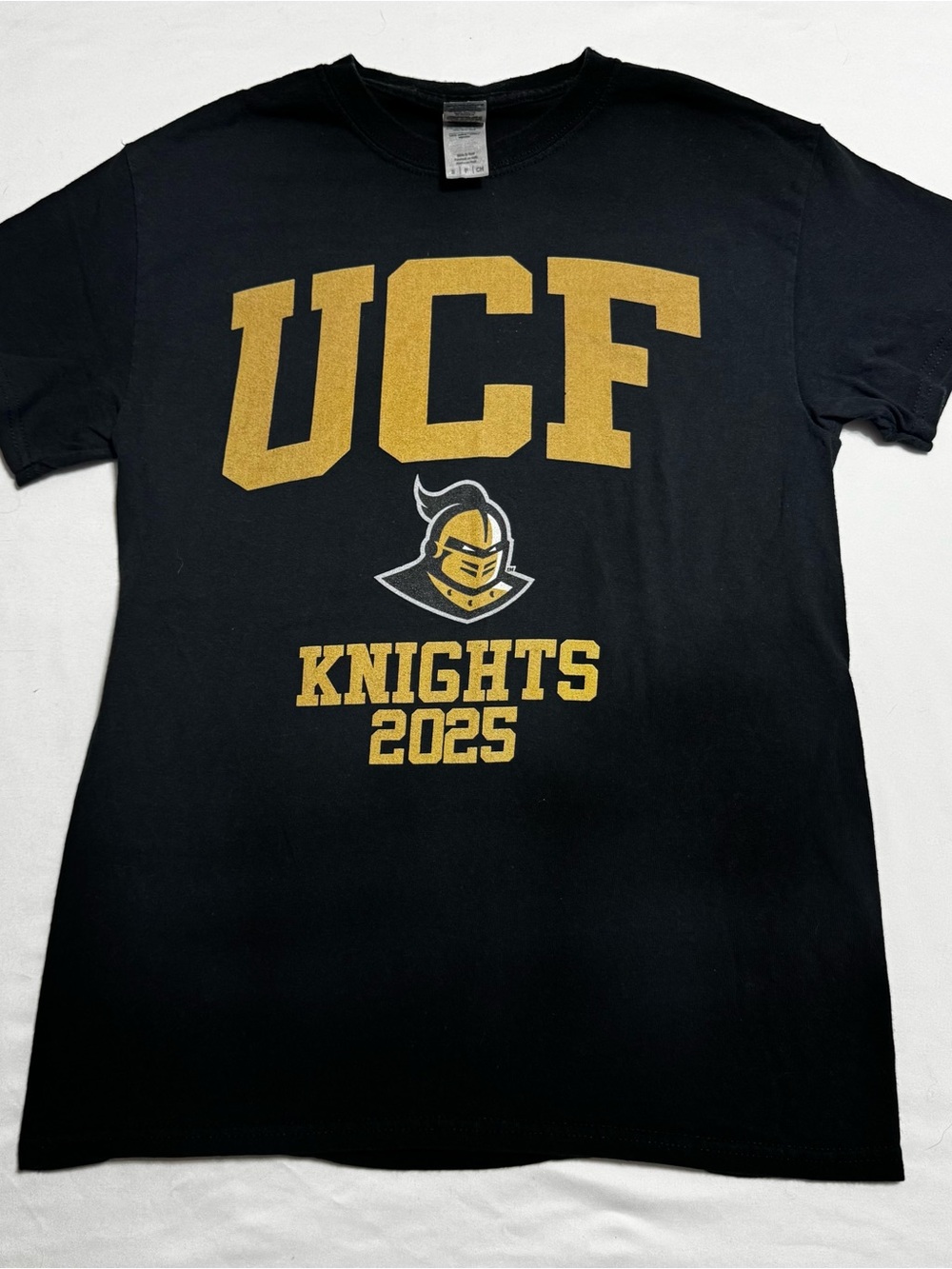 UCF Knights 2025 Black Gold Mascot Graphic T-Shirt Size S